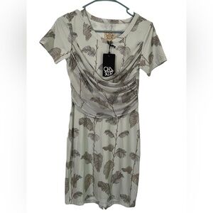 Chaser Women’s NWT Quadrablend Short Sleeve Mesh Crossover Shirt dress Small